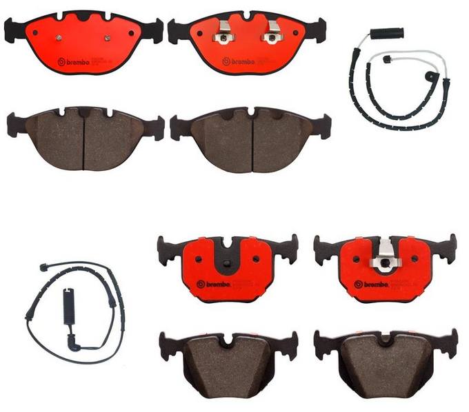 BMW Brake Pad Set Kit Front and Rear Ceramic Brembo BM1557630KIT